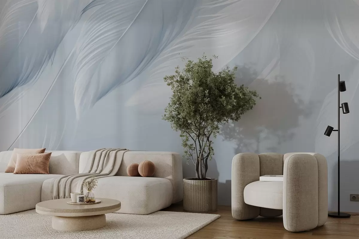 wall murals White feathers w03833v1