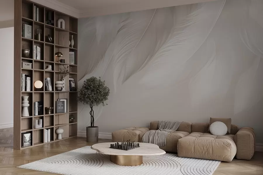 wall murals White feathers w03833v2