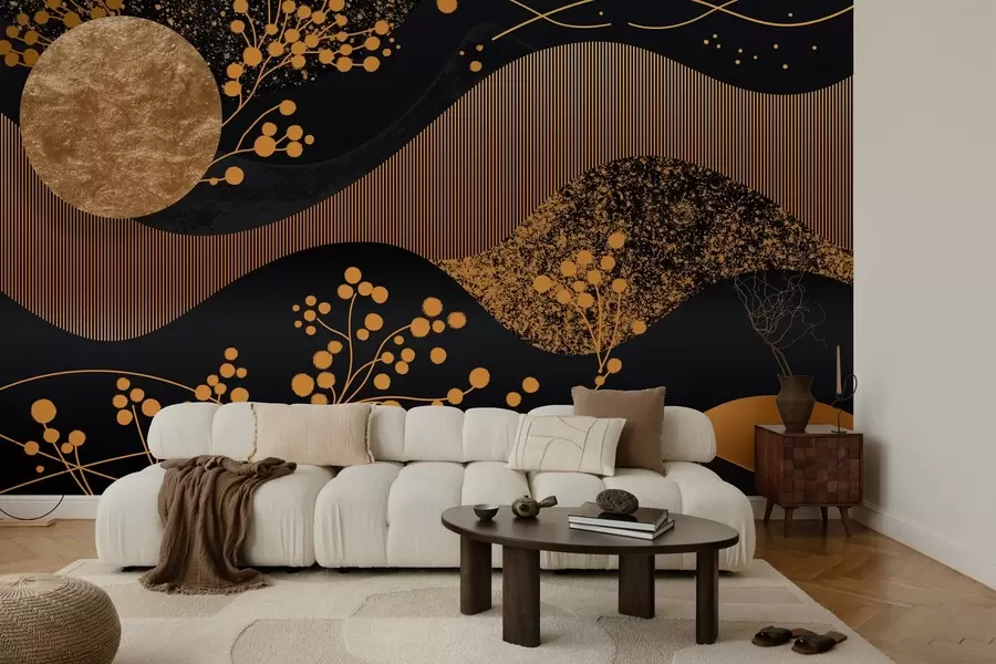 wall murals fabulous starry night in abstract style w03764