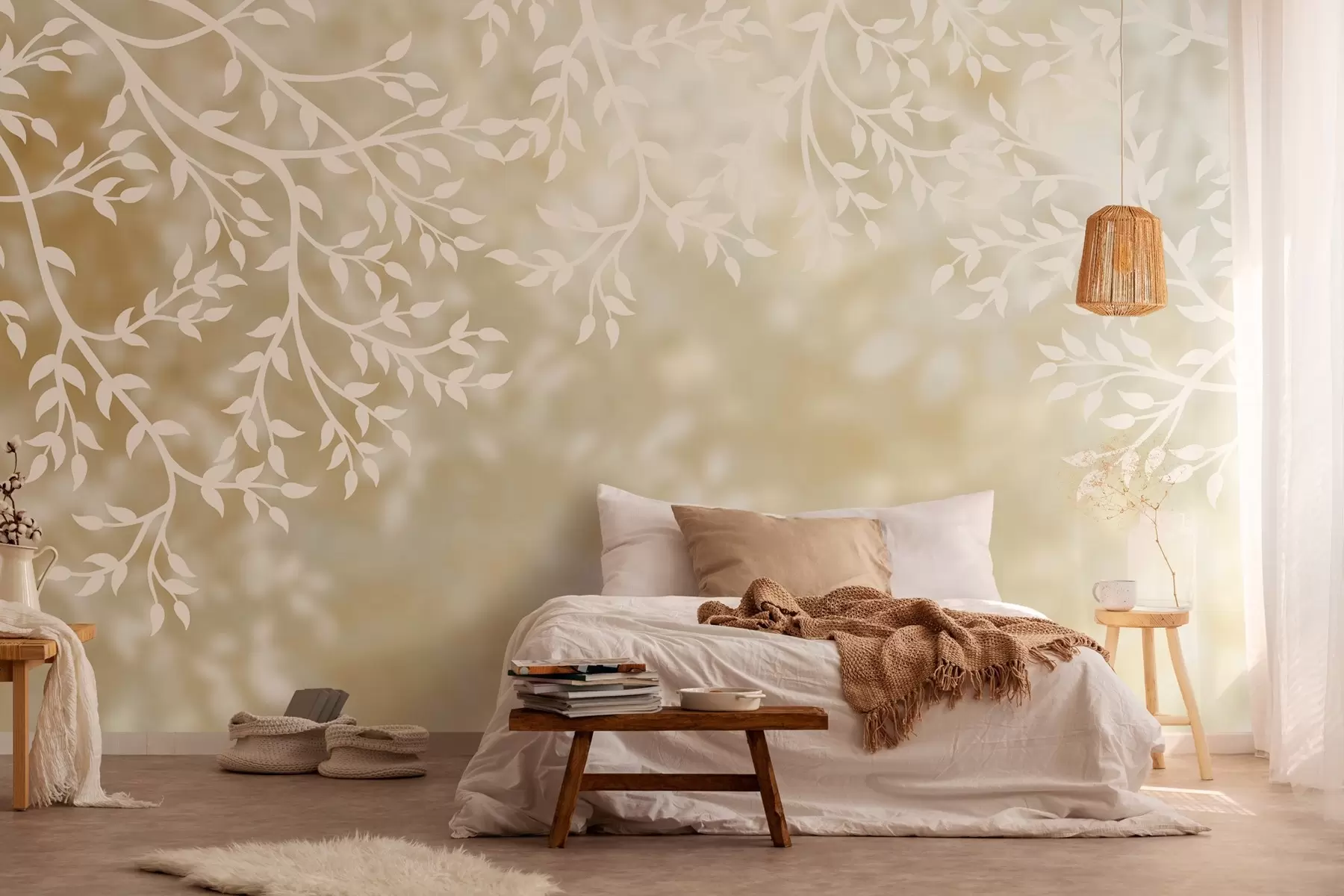 wall murals sunny branches w03765