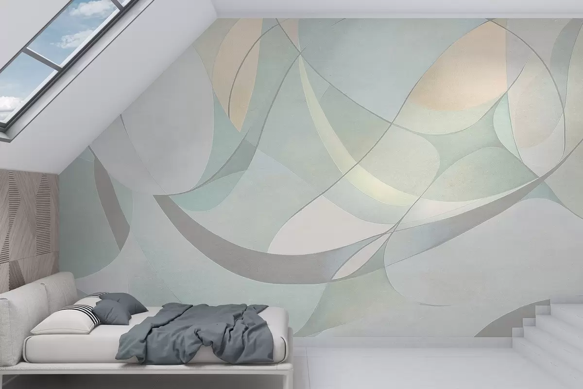 wall murals Geometric abstraction, muted natural colors w03878