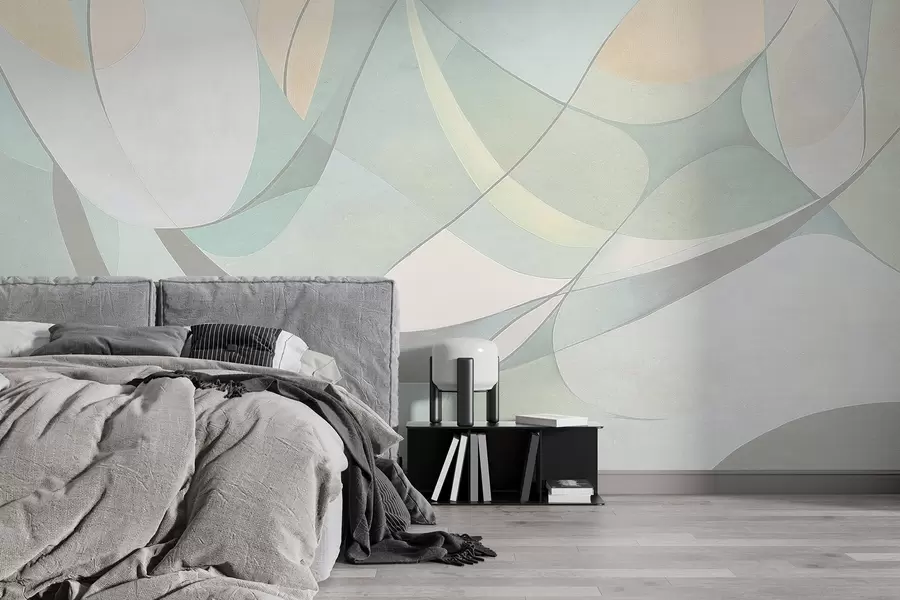 wall murals Geometric abstraction, muted natural colors w03878