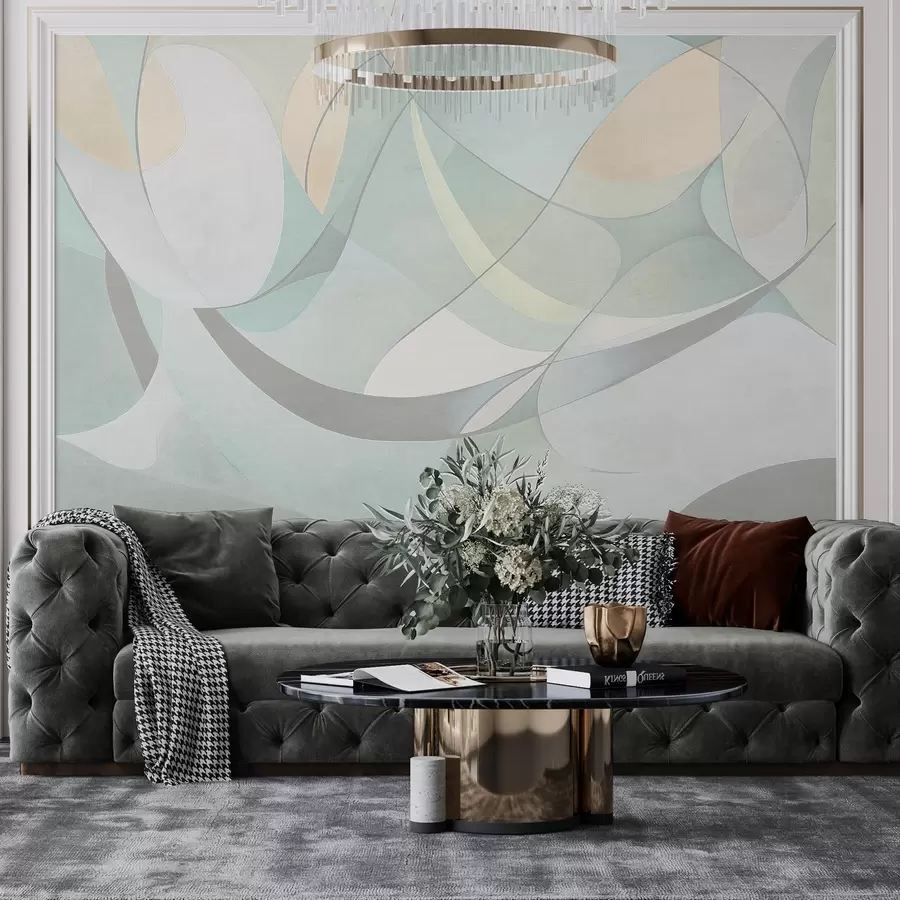 wall murals Geometric abstraction, muted natural colors w03878