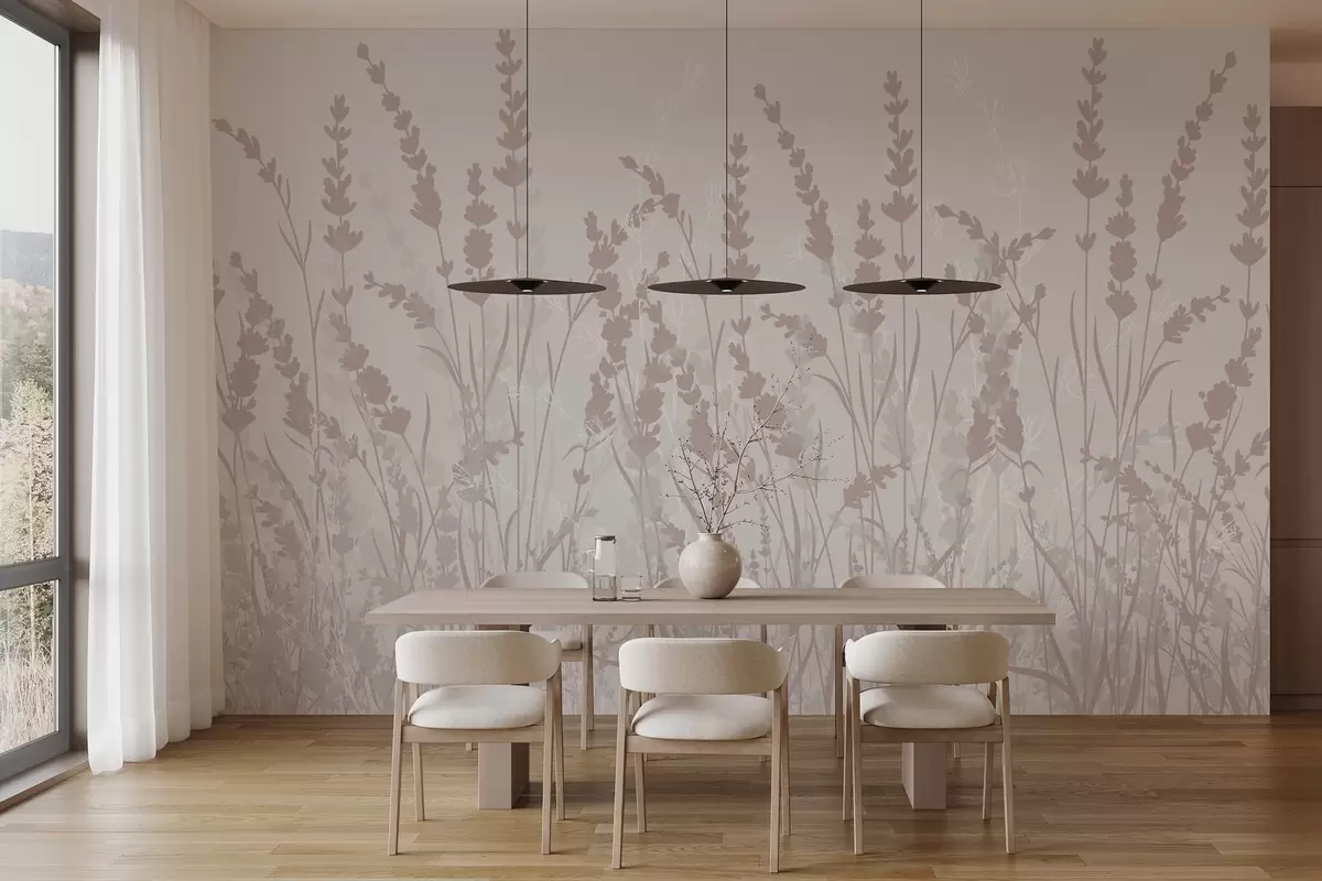 wall murals Wild herbs in pastel colours w03874