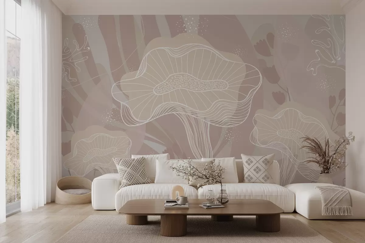 wall murals Fairy meadow with flowers w03875