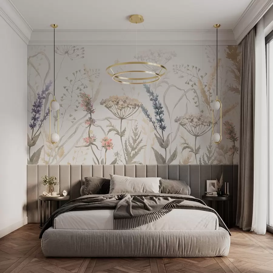 wall murals Wild flowers and herbs w03897