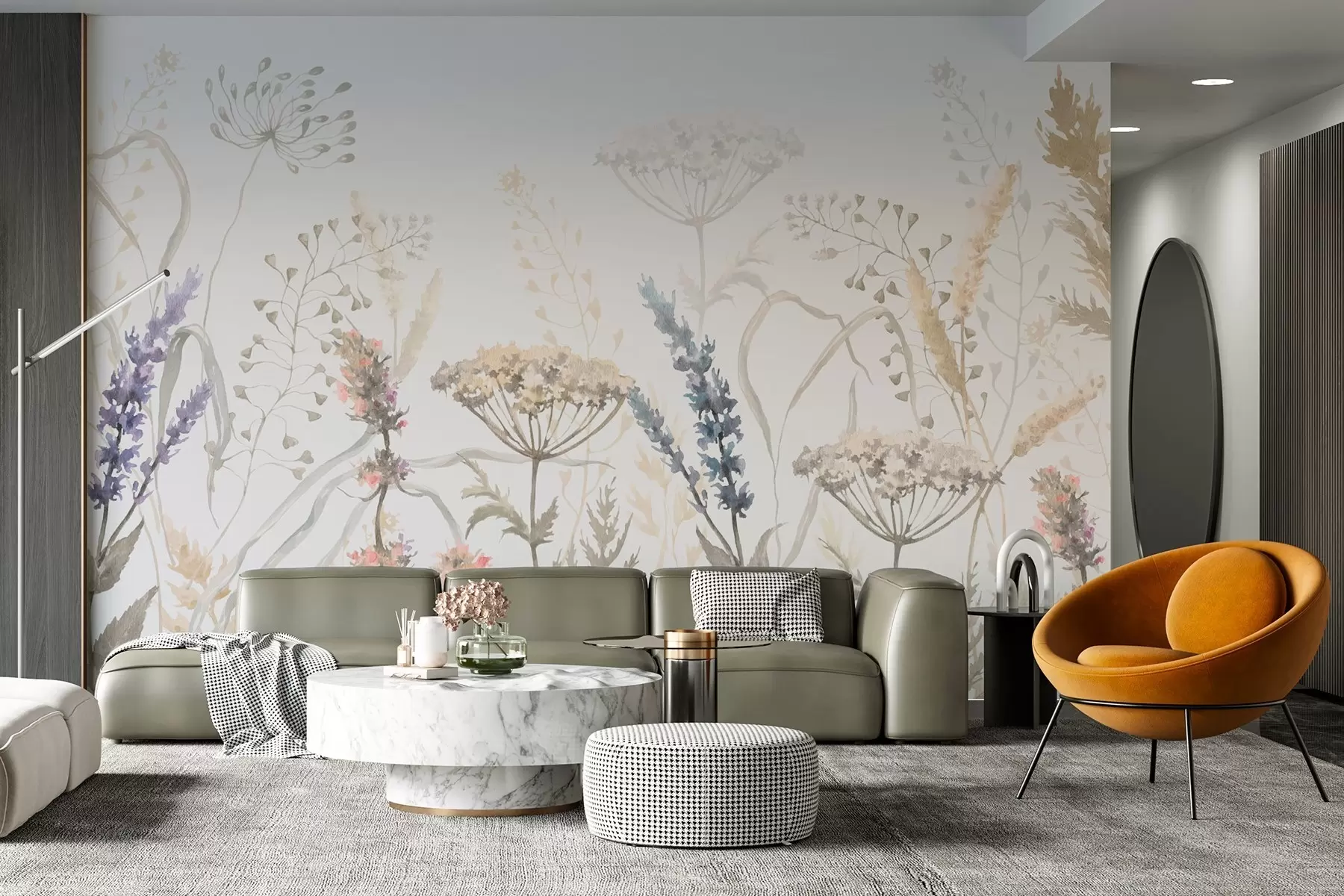 wall murals Wild flowers and herbs w03897