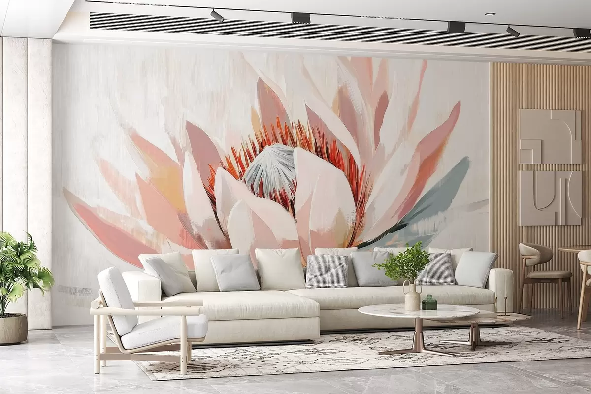 wall murals Large abstract flower acrylic w09066
