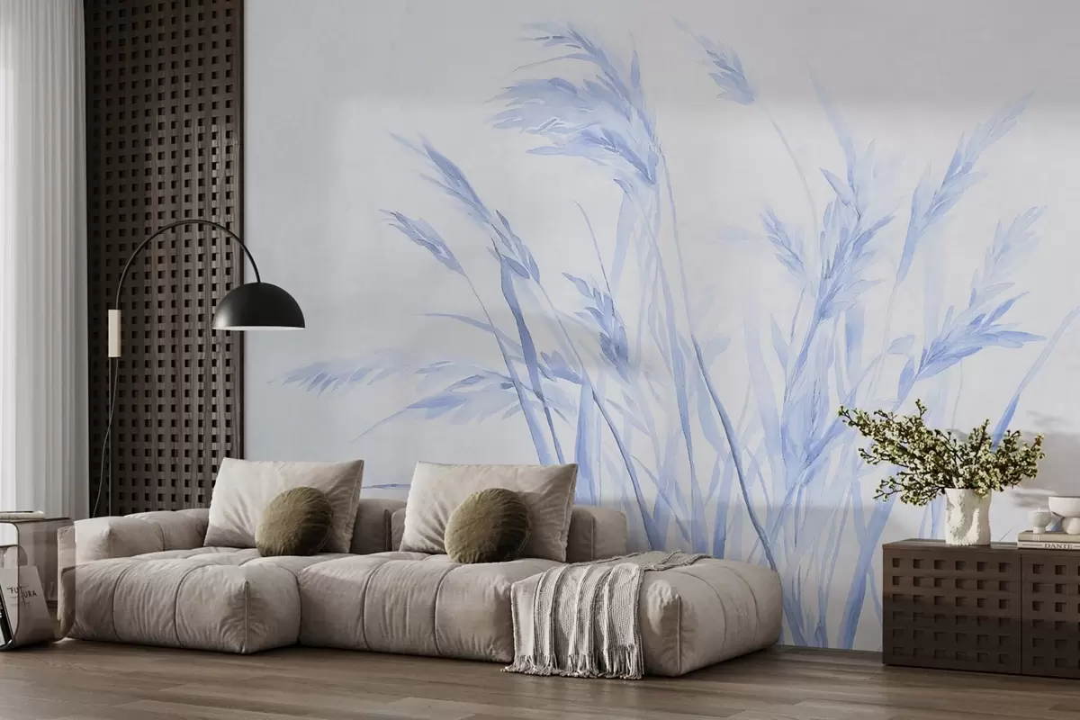 wall murals Monochrome vintage wheat ears w09068v1
