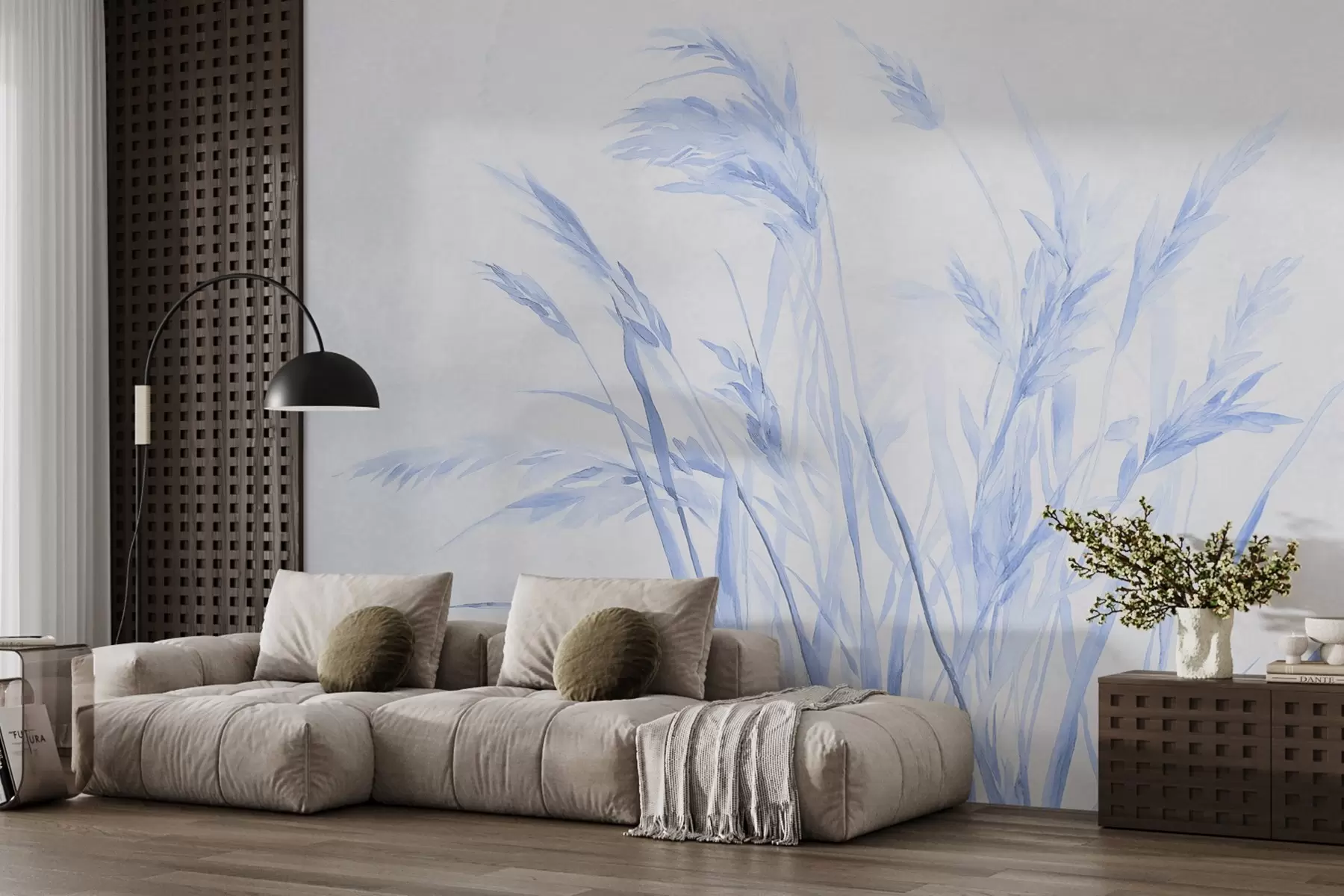wall murals Monochrome vintage wheat ears w09068v1