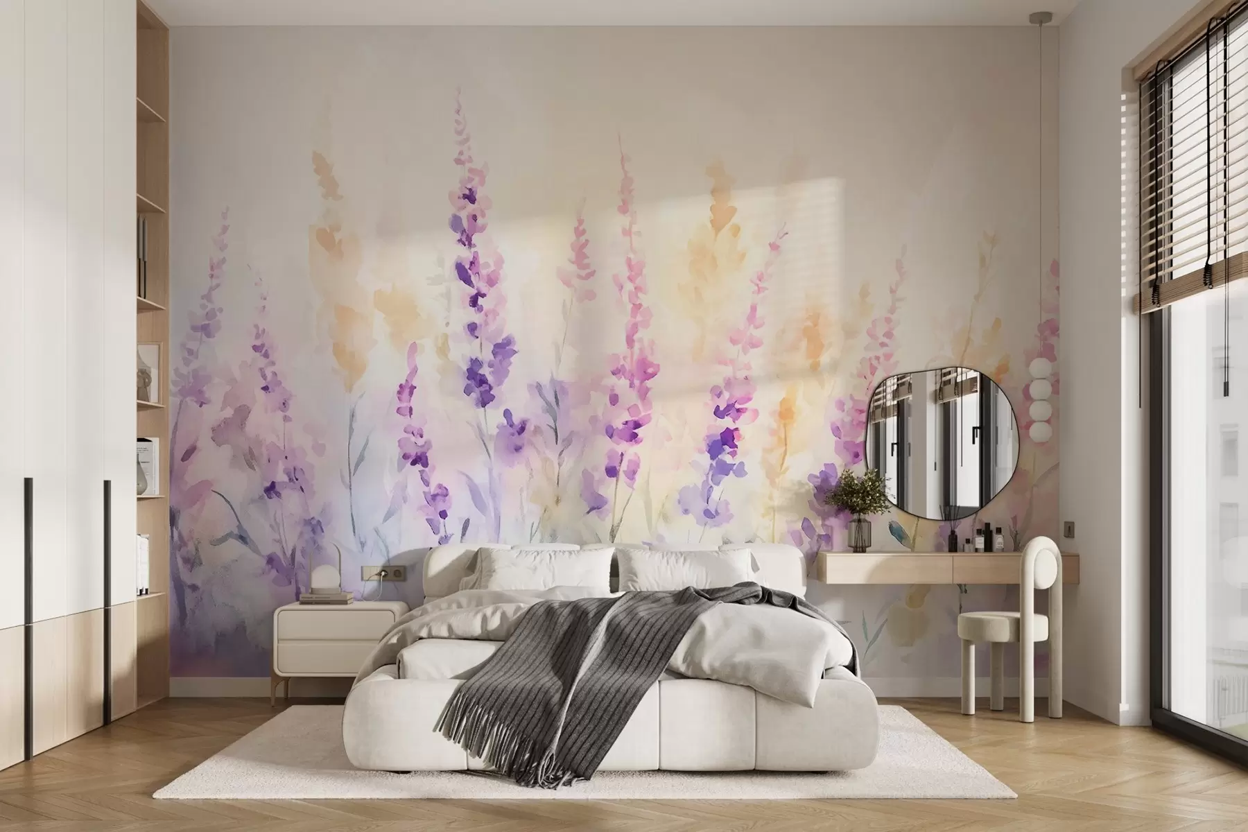 wall murals Vintage lavender field w09069