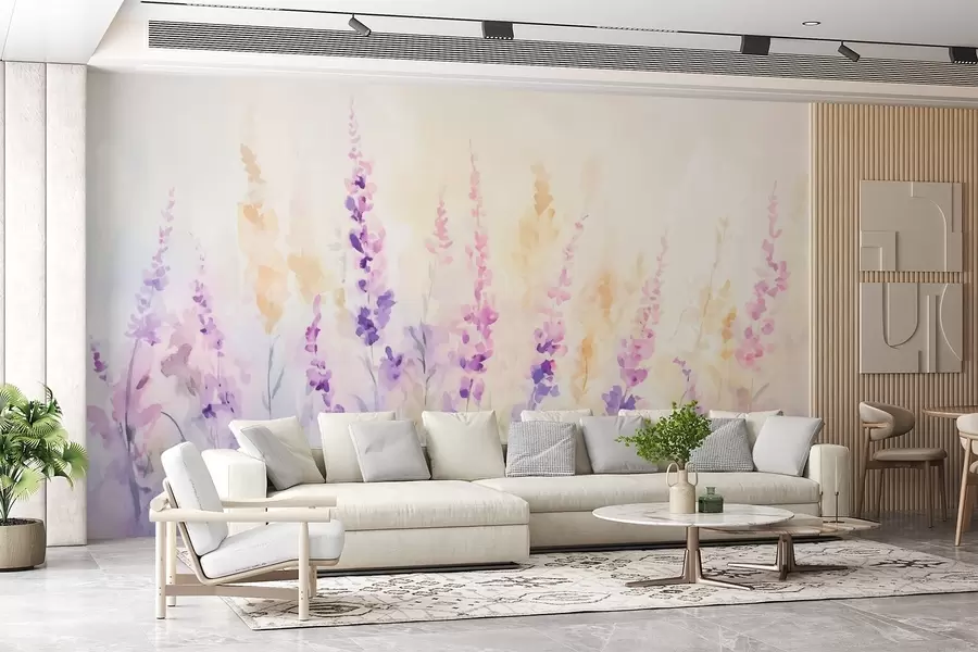 wall murals Vintage lavender field w09069