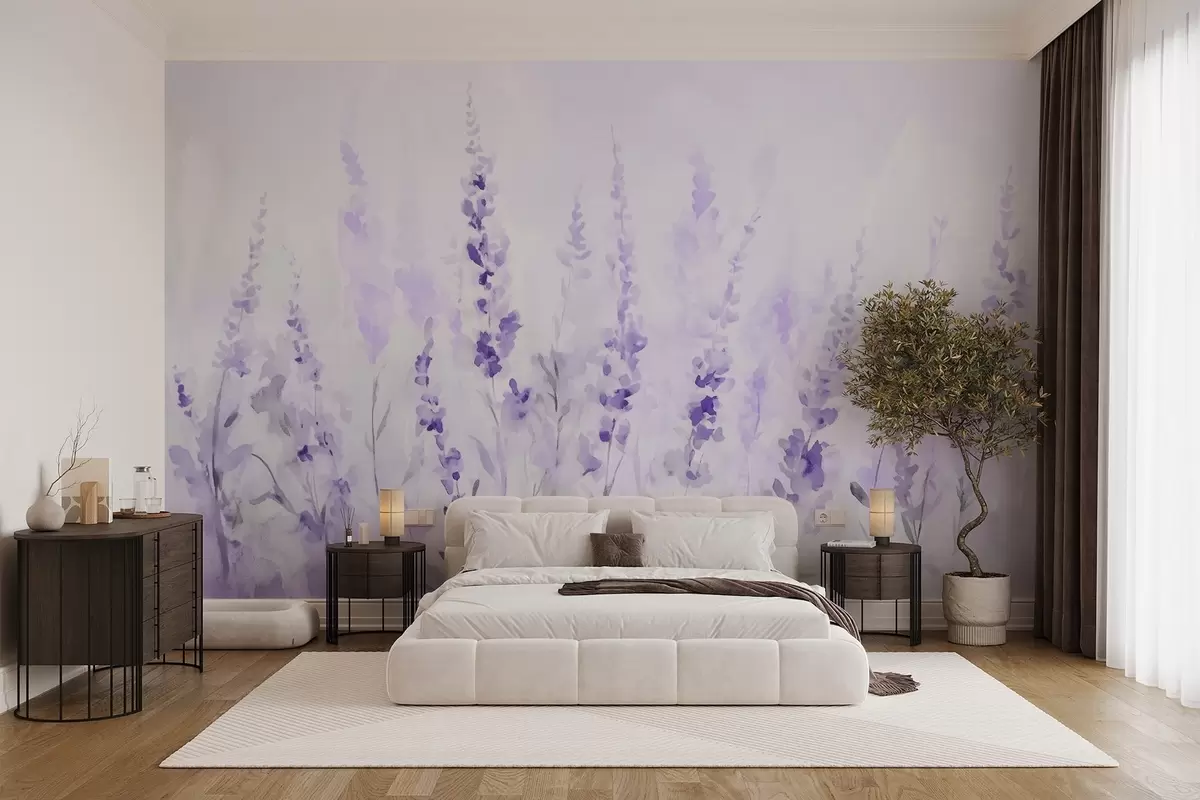 wall murals Vintage lavender field w09069v1