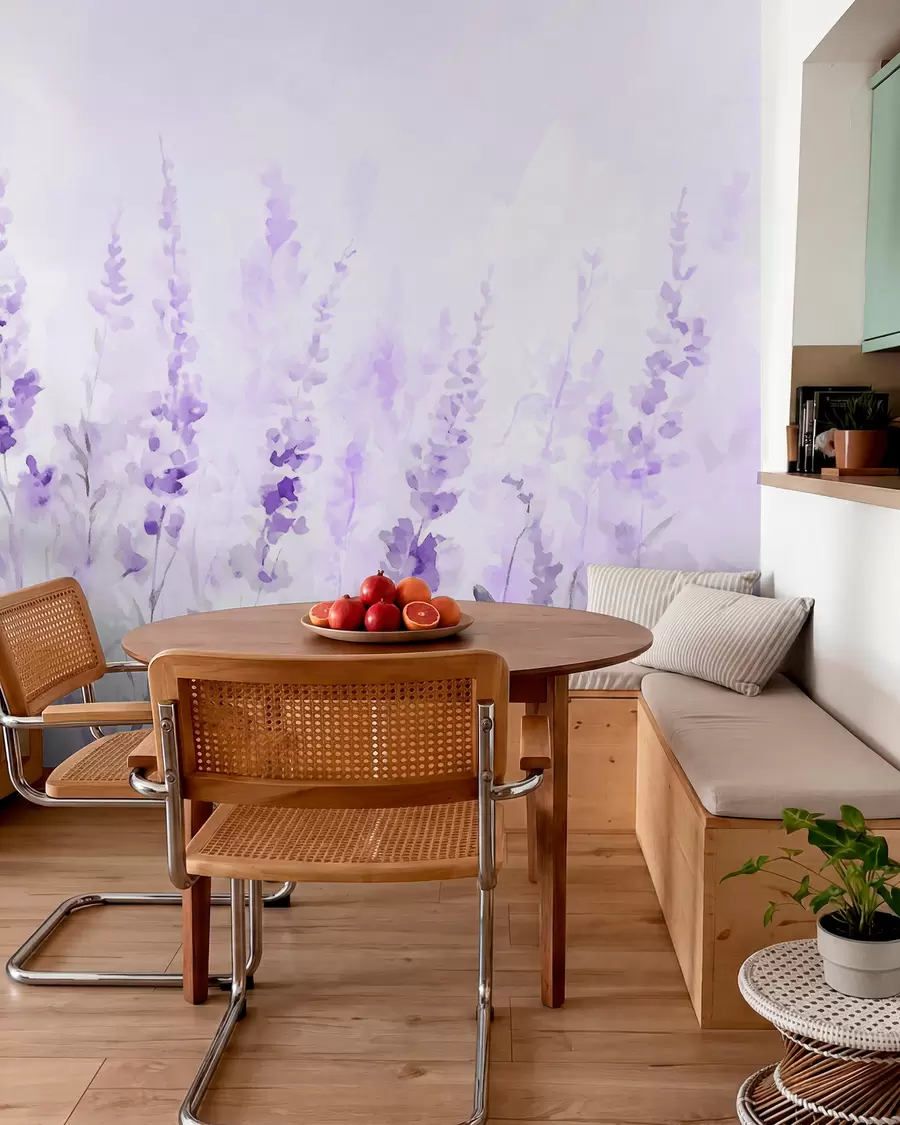 wall murals Vintage lavender field w09069v1