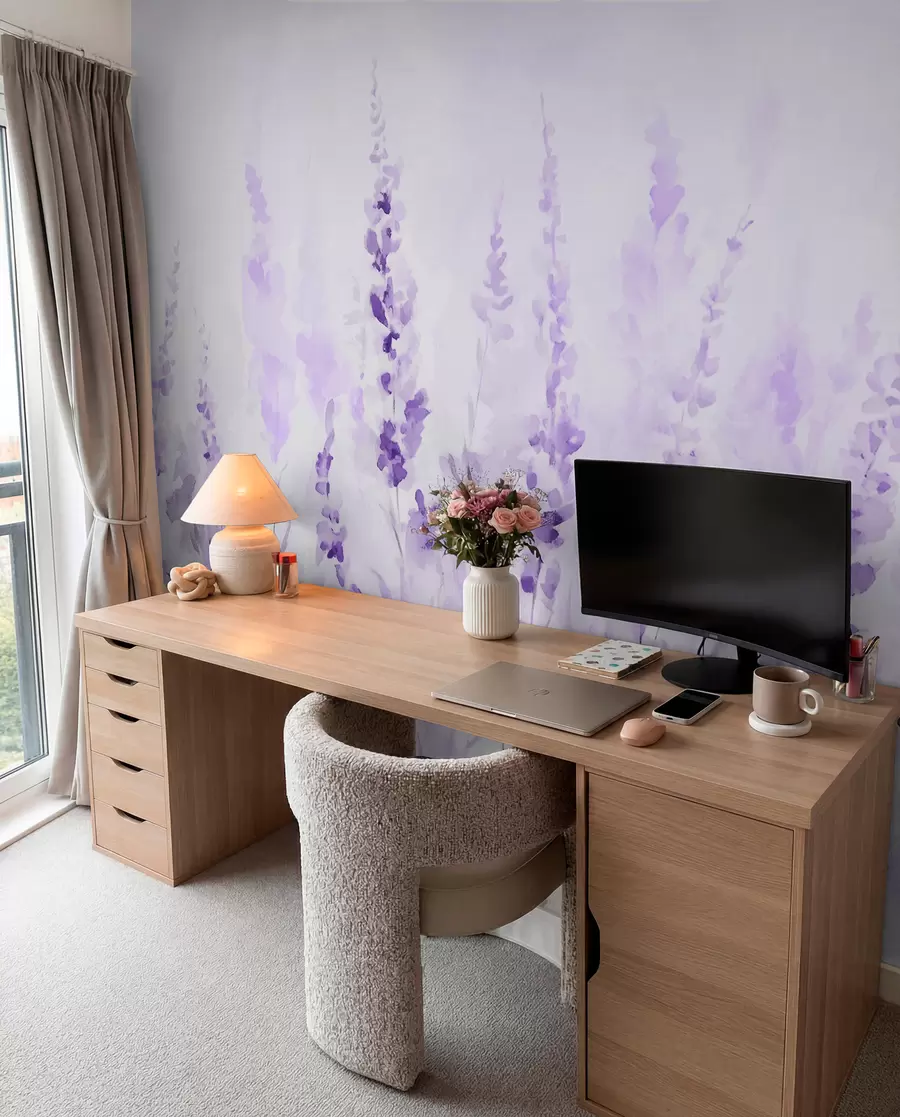 wall murals Vintage lavender field w09069v1