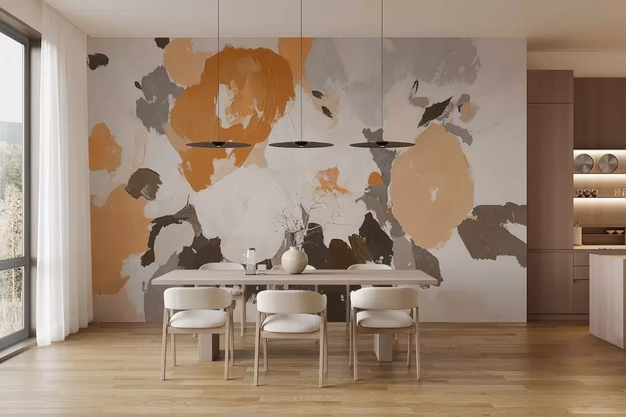 wall murals Abstract acrylic flowers w09070v1