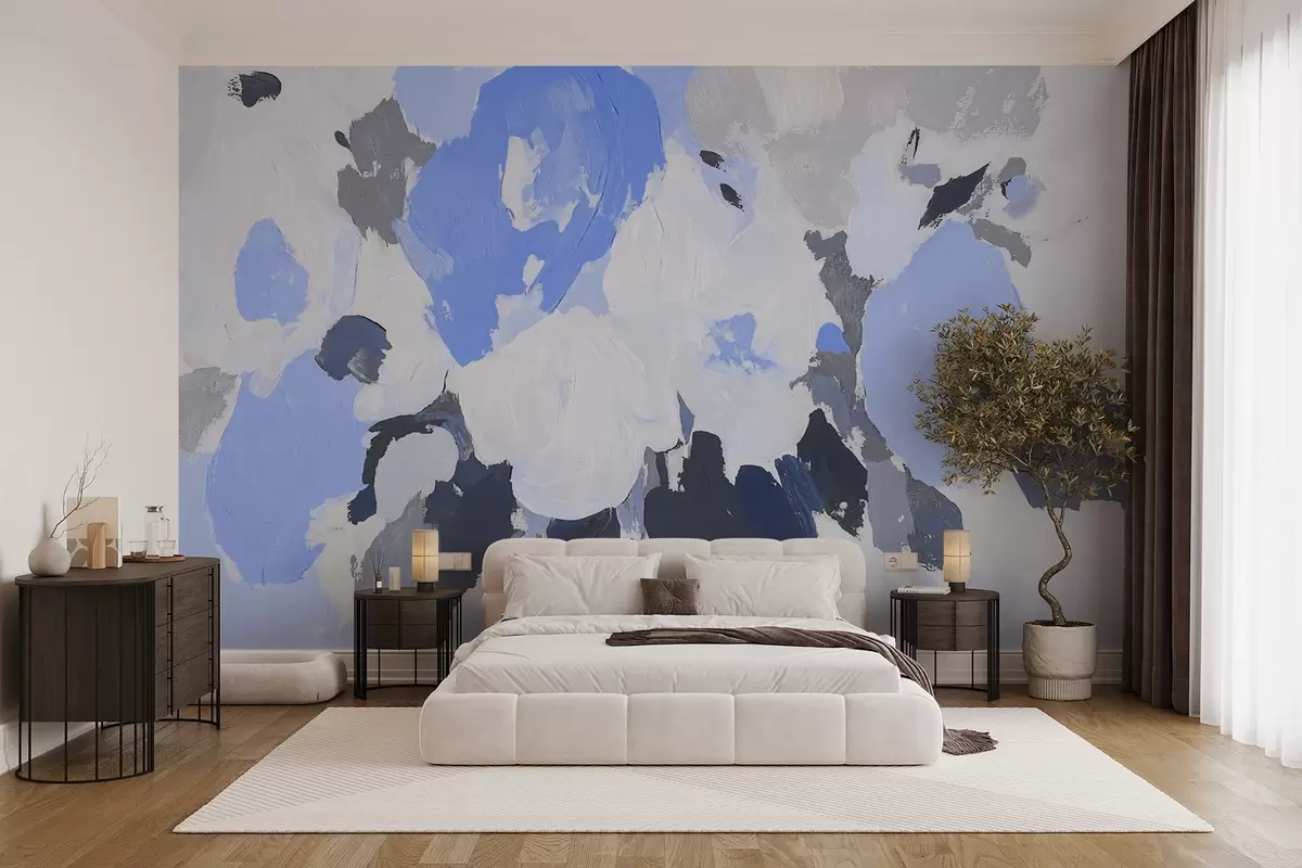 wall murals Abstract acrylic flowers w09070v2