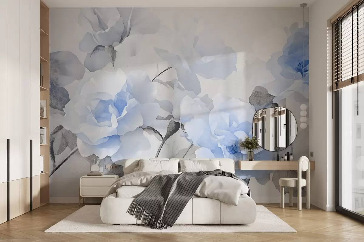 wall murals Delicate vintage flowers with texture w09071