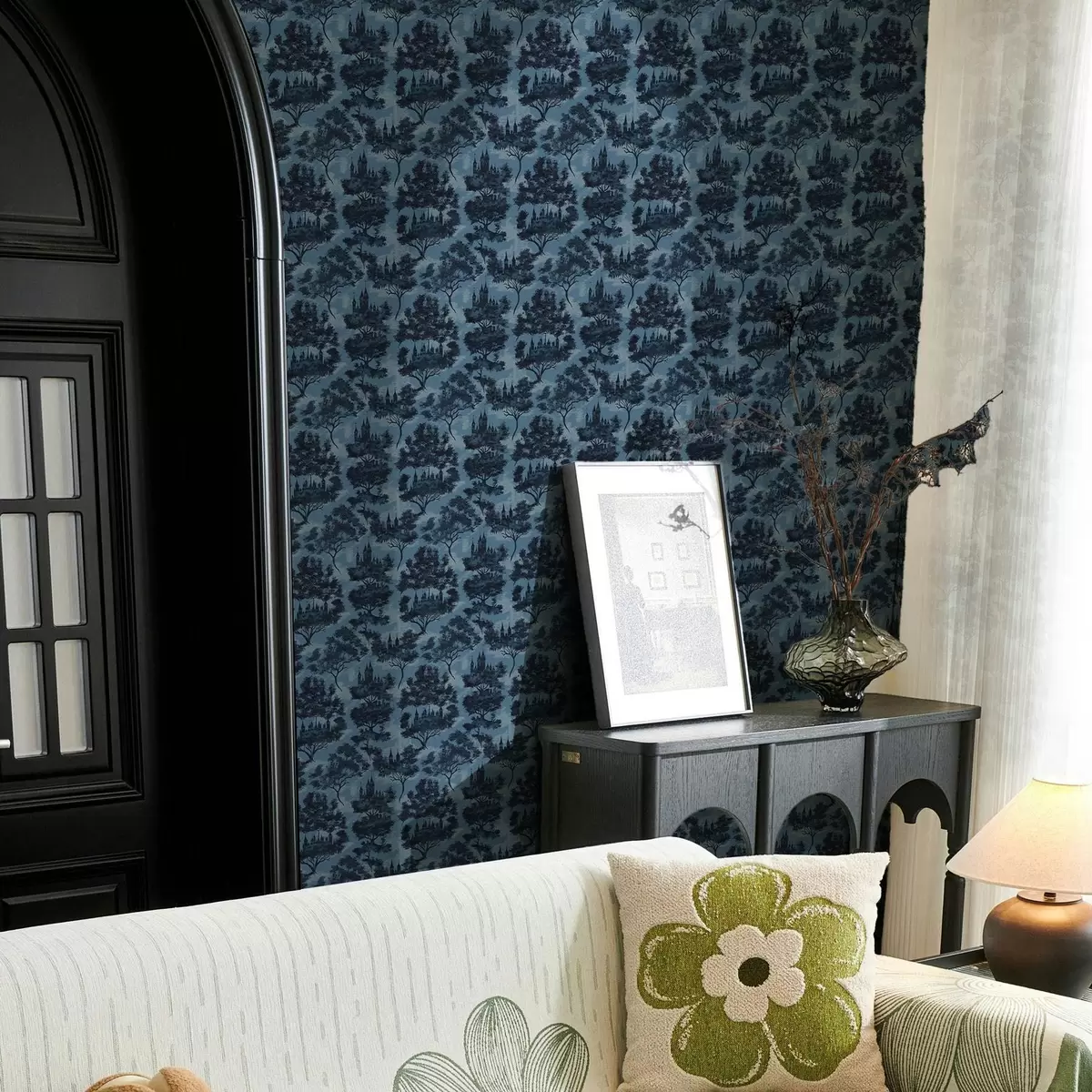 Wallpaper Gothic castles among the trees in the night forest a00130v1