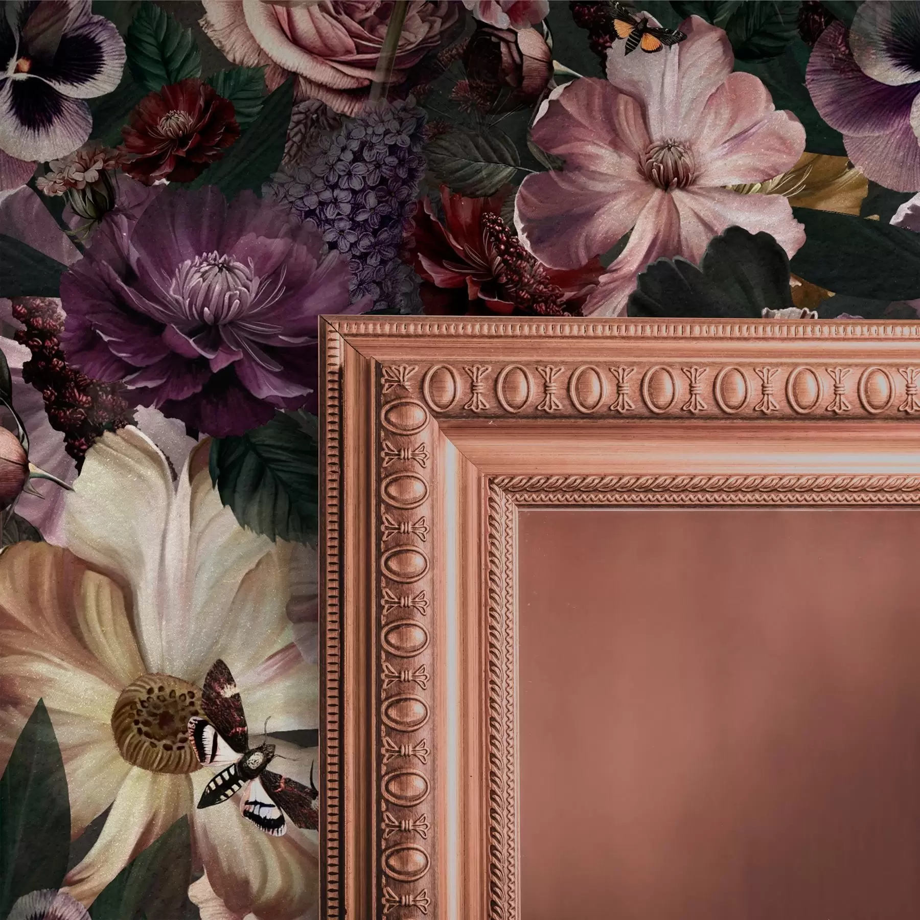 wall murals Art floral print in dark colours a00147