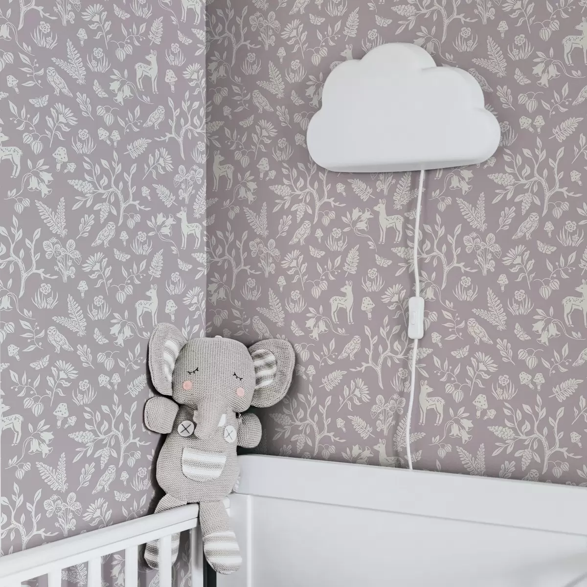 Wallpaper Scandinavian mini animals with plants a00149v1