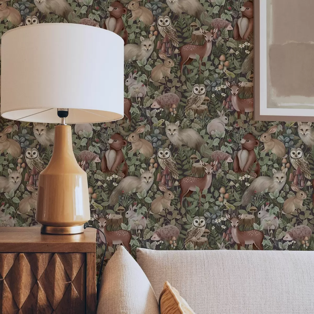 Wallpaper Forest animals in fairy tale style a00156