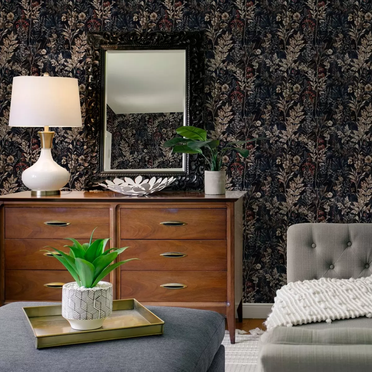 Wallpaper Floral pattern in natural colours a00162