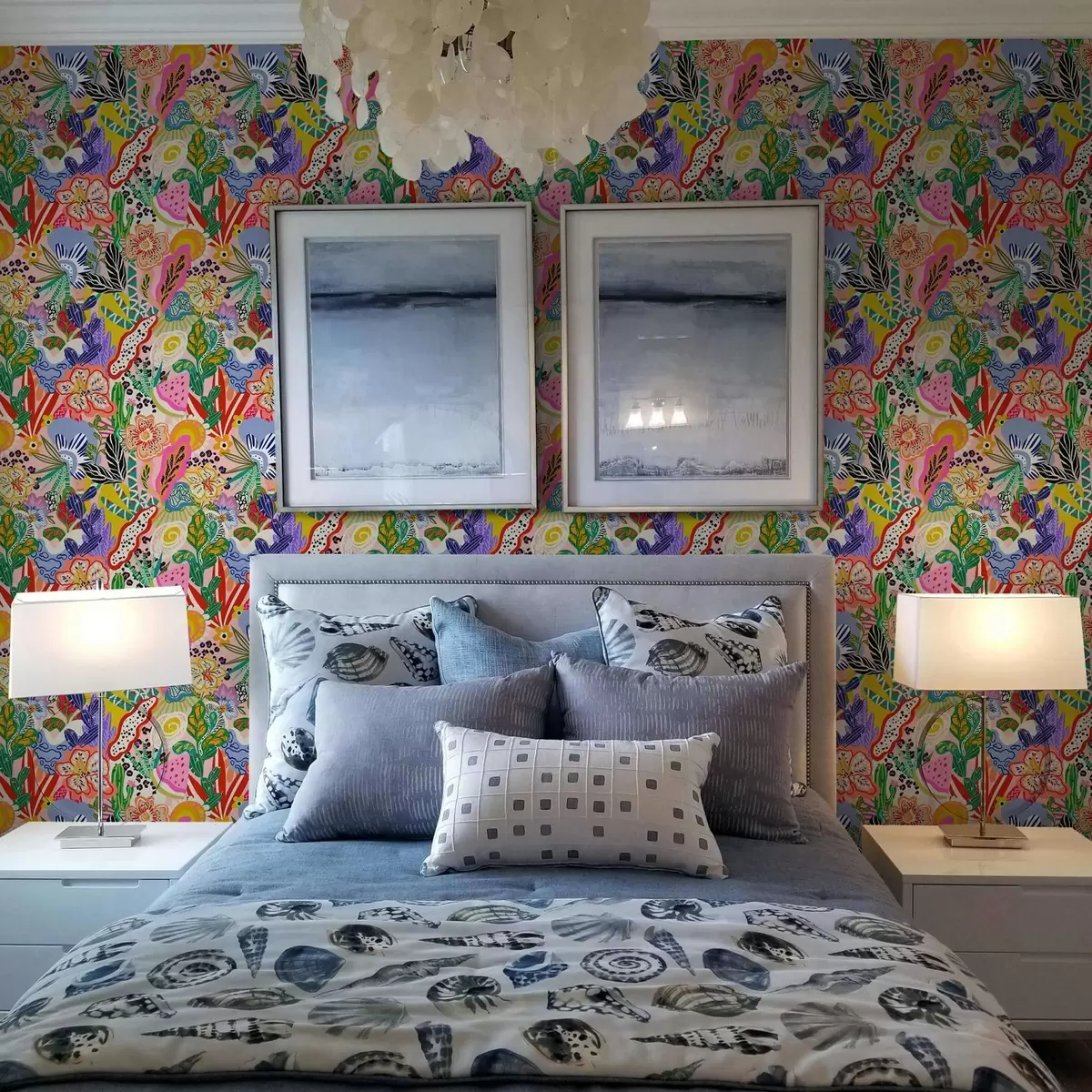 Wallpaper Abstract floral print in pop art style a00167