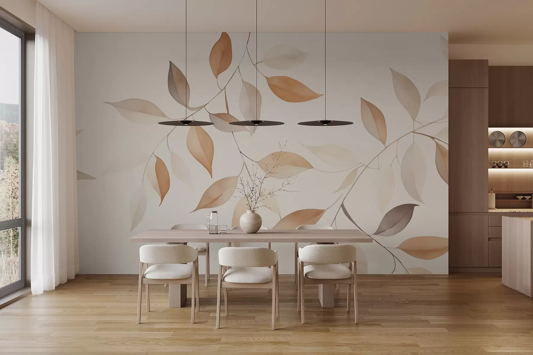 wall murals Leaves w03892