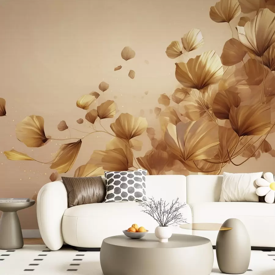 wall murals suspended mid-air, subtle glow, hand-drawn textures with pastel gradients, vintage paper background, abstract floral time loop w03947