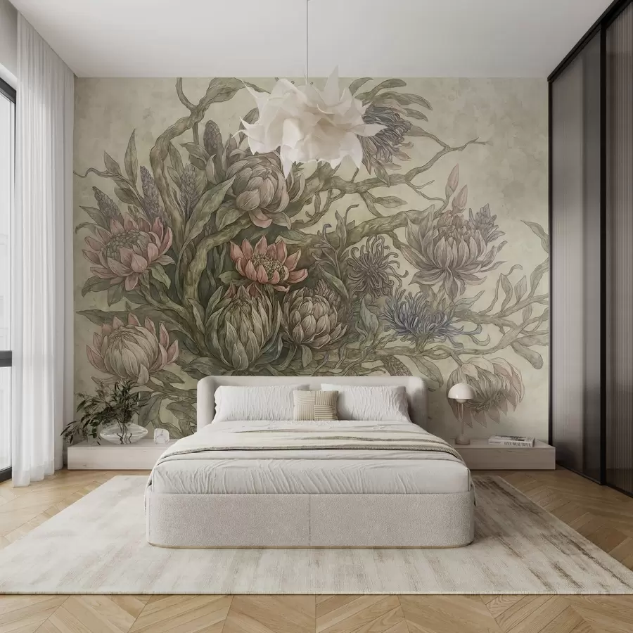 wall murals Whimsical flowers w03975