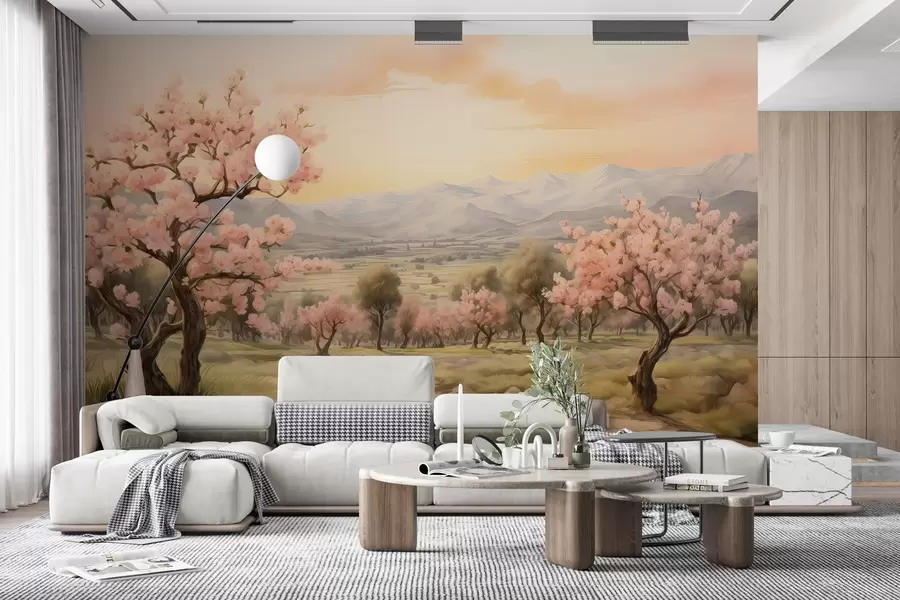wall murals Blooming trees w03978