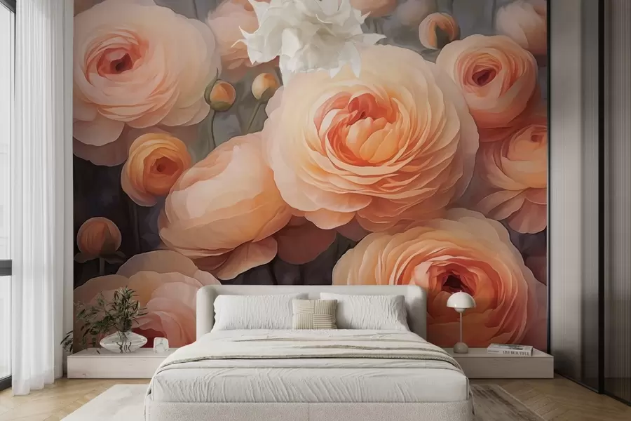 wall murals Volumetric flowers w03915