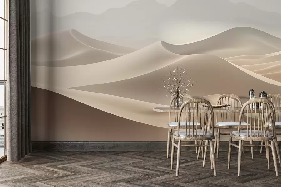wall murals Sand waves of the desert w03920