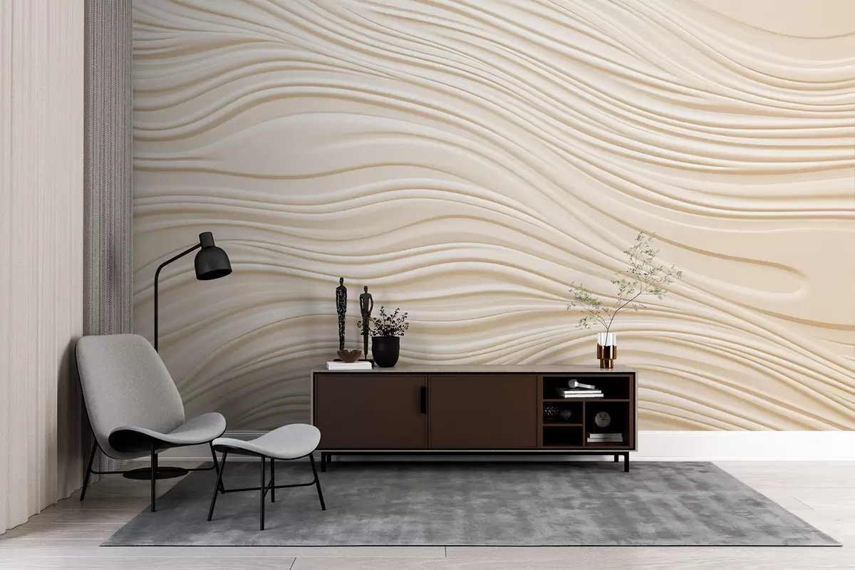 wall murals Volumetric waves w03923v2