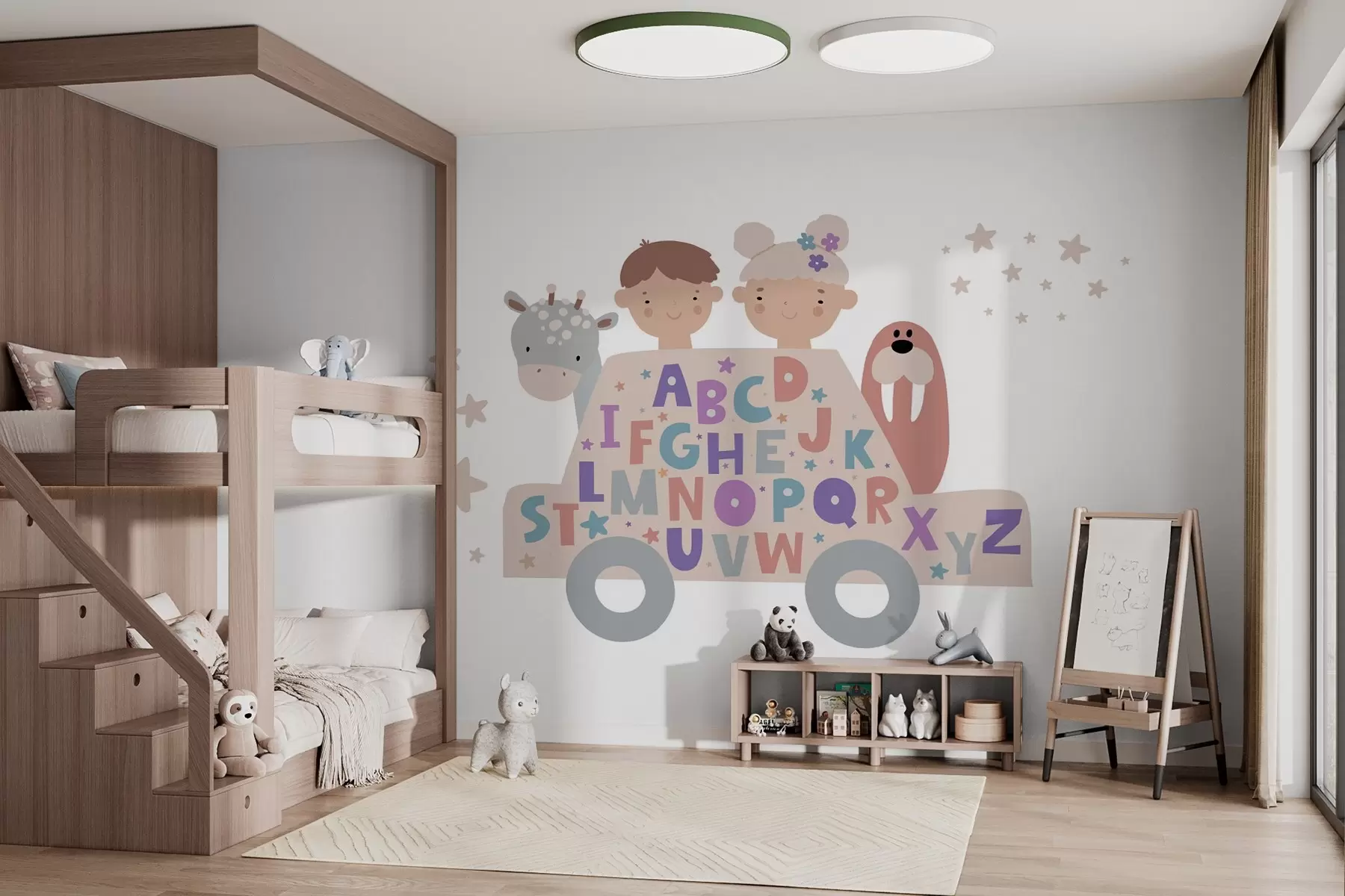wall murals Children and the alphabet w03934v4
