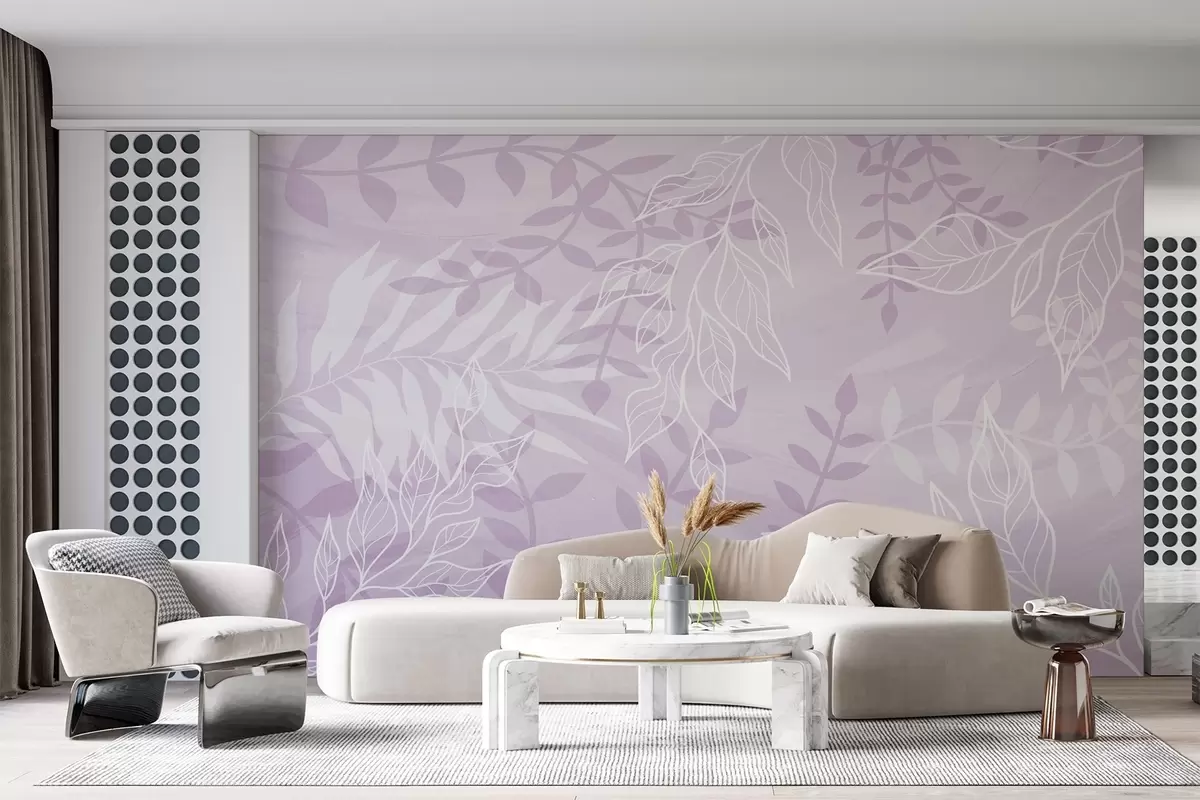 wall murals Contoured leaves w03984v1