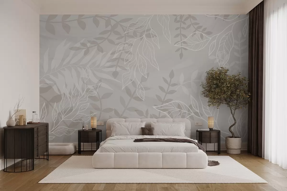 wall murals Contoured leaves w03984v3