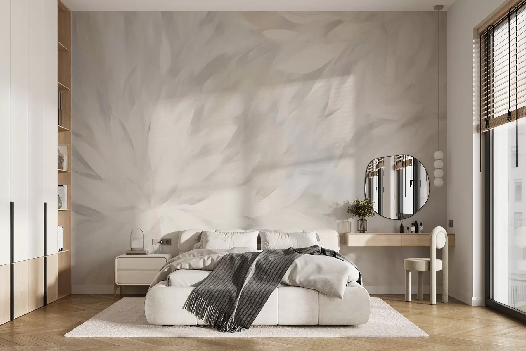 wall murals Flowers in the style of soft strokes w03986