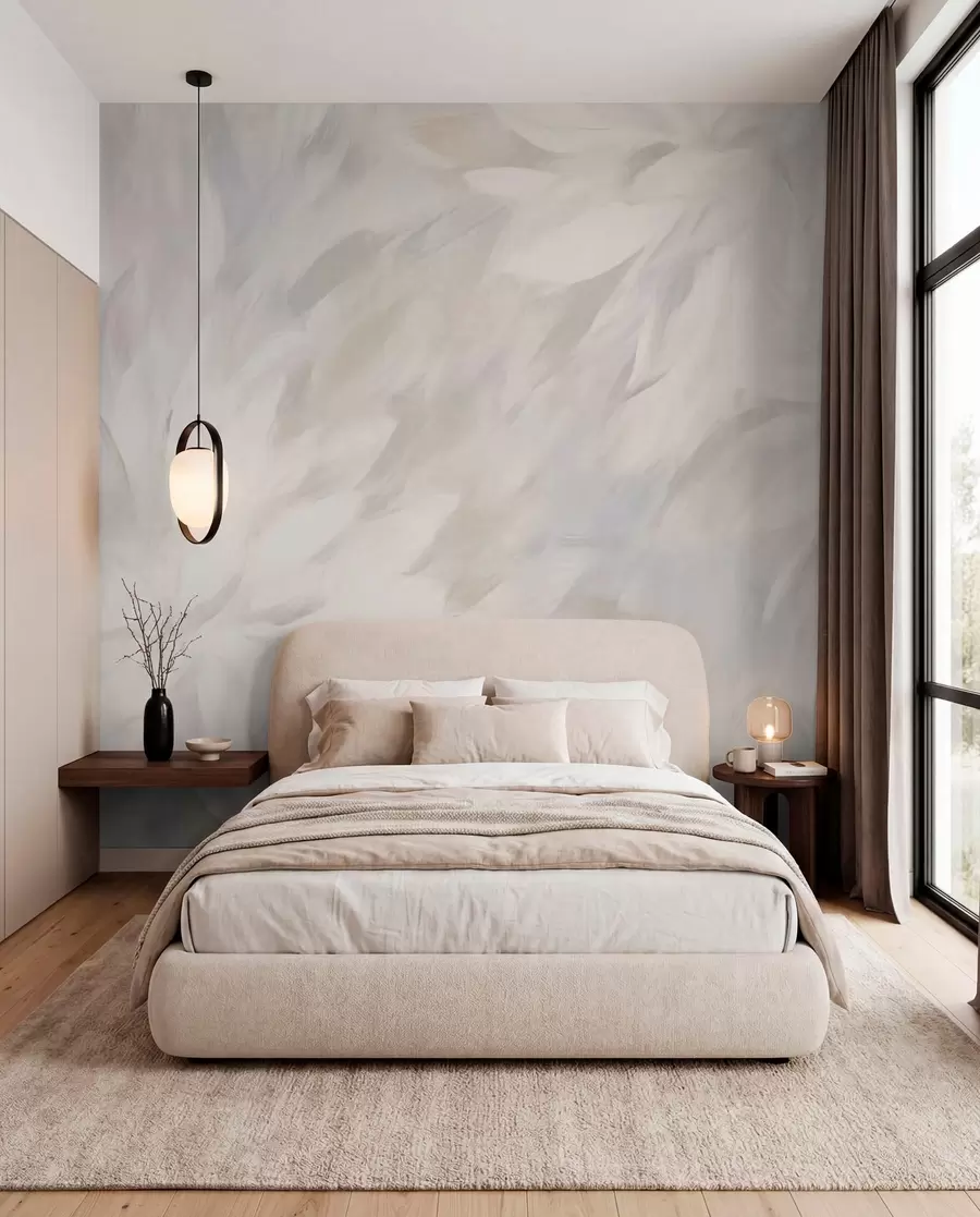 wall murals Petal Brushstrokes in Pearl w03986