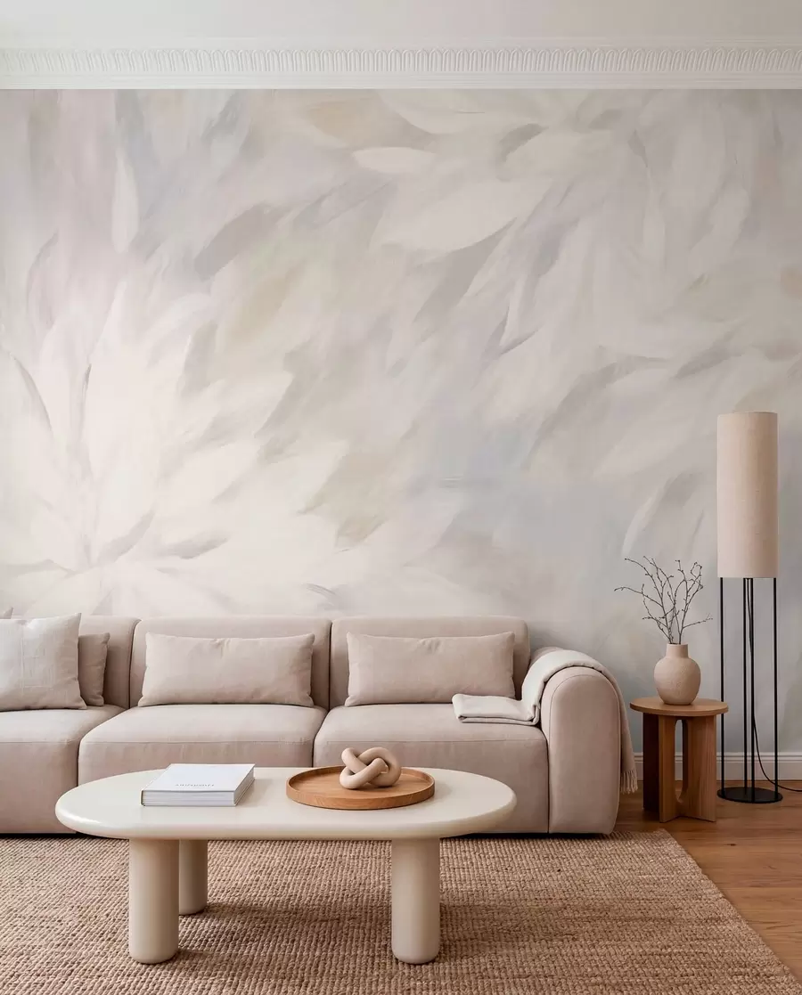 wall murals Petal Brushstrokes in Pearl w03986