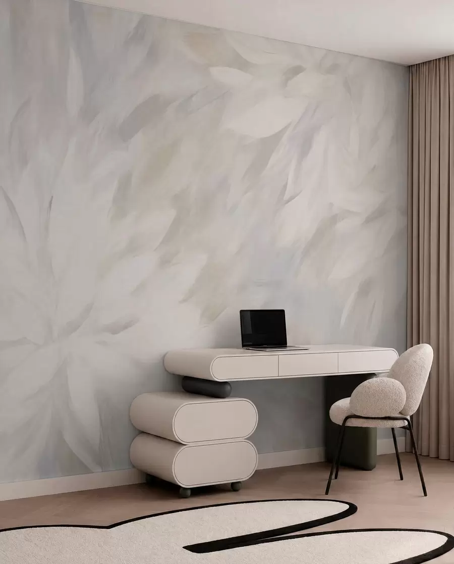 wall murals Petal Brushstrokes in Pearl w03986