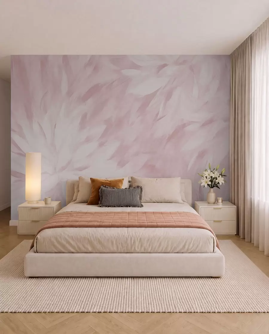 wall murals Flowers in the style of soft strokes w03986v1