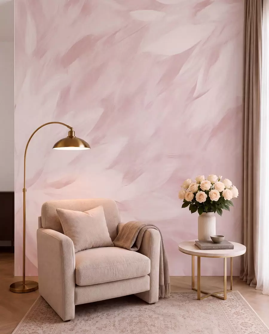 wall murals Flowers in the style of soft strokes w03986v1