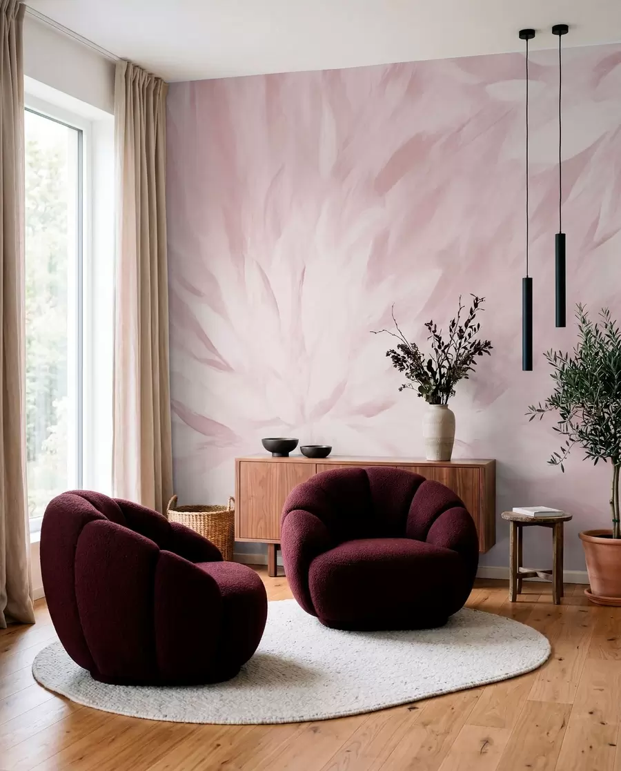 wall murals Flowers in the style of soft strokes w03986v1