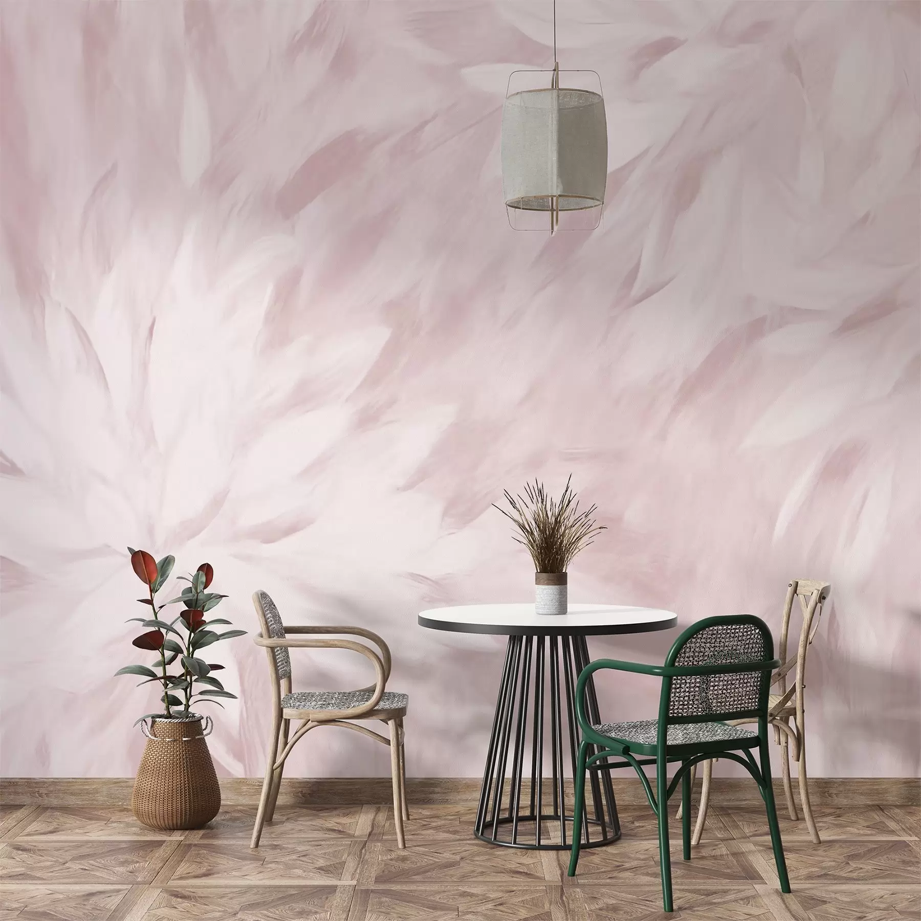 wall murals Flowers in the style of soft strokes w03986v1