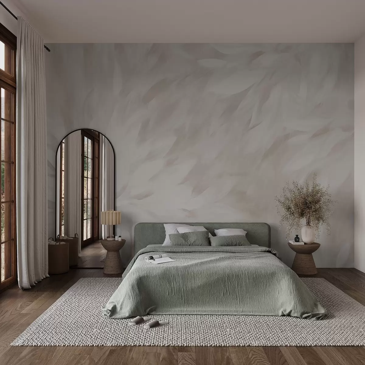 wall murals Flowers in the style of soft strokes w03986v2