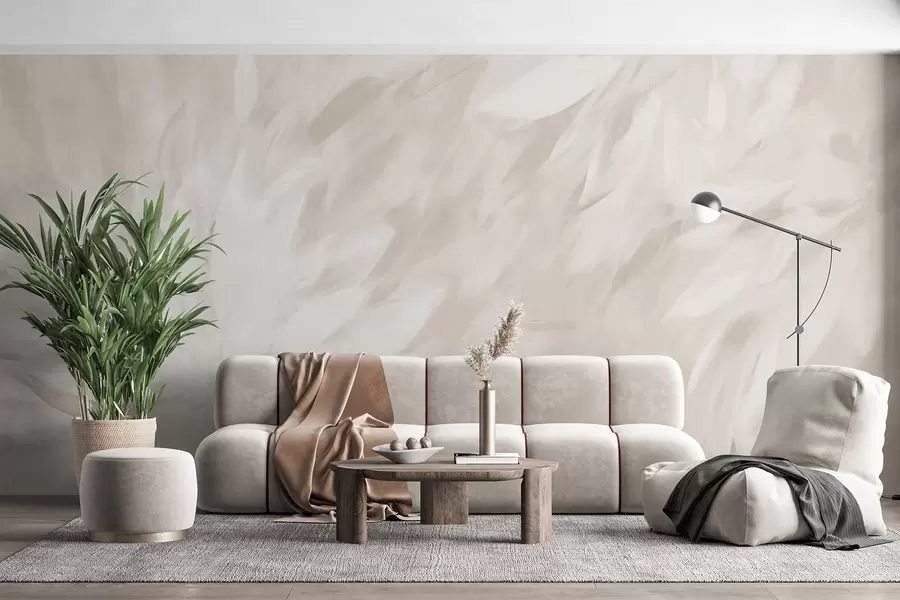 wall murals Flowers in the style of soft strokes w03986v2