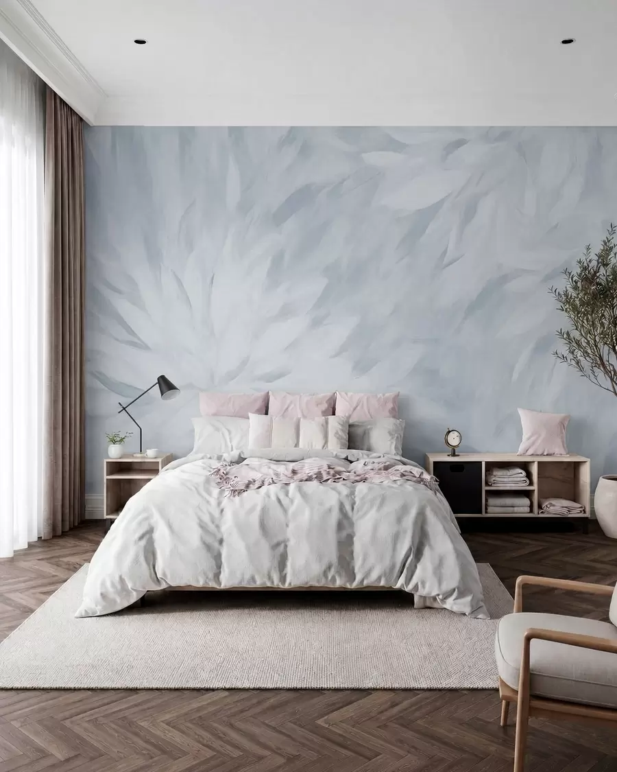 wall murals Flowers in the style of soft strokes w03986v3