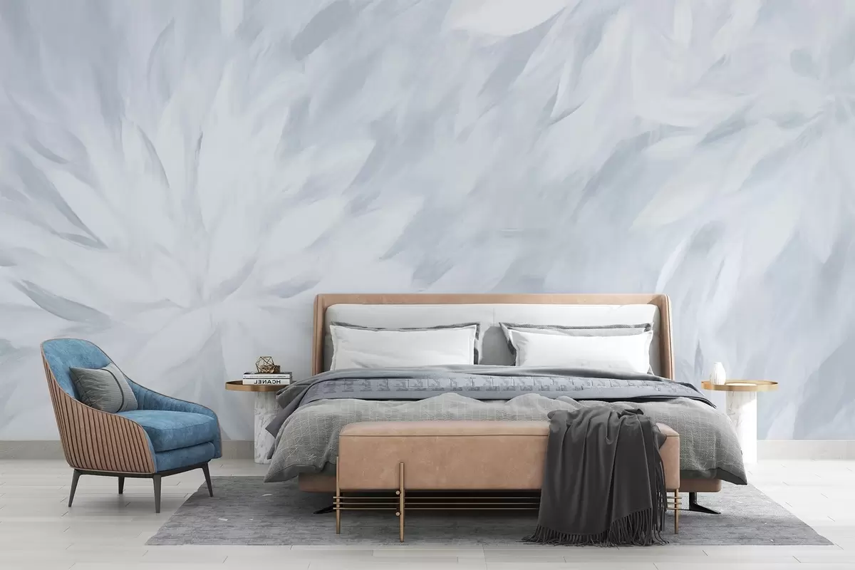 wall murals Flowers in the style of soft strokes w03986v3